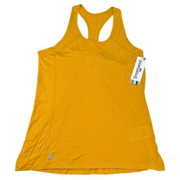NWT SMARTWOOL Women's Active Ultralite Racerback Tank Size Medium Honey Gold - Picture 2 of 7